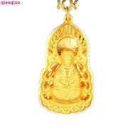[Fake One Compensate Ten] Gold Pendant 999 Pure Gold Flame Guanyin Pendant Men Necklace Pendant Holiday Gift Husband