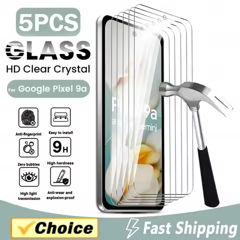 5Pcs Protective Glass For Google Pixel 9a 5G Case Screen Protector On Pixel9a Pixel8a Pixel7a Pixel6