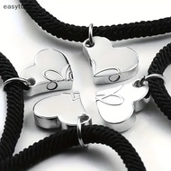 [Eas] Four-leaf Clover Magnetic Best Friendship Bracelets For 4pcs Women Men Magnet Heart Best Frien