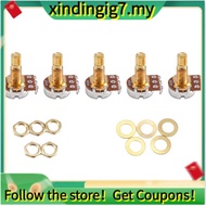 【】Guitar Potentiometer Audio Volume&Tone Pots Switch Control A500k Split Shaft Taper Potentiometers 