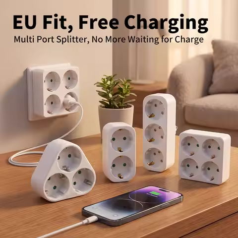 2/3/4 Outlet AdapterSocket Without Cable,3680W Max 250V/16ASpace-saving Multiple Socket, Triple Sock