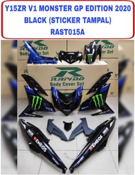 Body Cover Set Rapido Y15ZR V1 V2 Yamaha STICKER TAMPAL Monster GP Edition 2020 Black Ysuku Accessories Motor Y15 Coverset Hitam