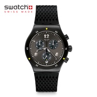 Swatch Irony Chrono DARKBARK YVB406 Black Rubber Strap Watch