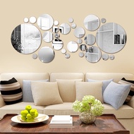 26/32pcs Round 3D Mirror Wall Sticker 15cm DIY TV Background Living Room Stickers Wall Decor Bedroom Bathroom Home Decoration Wall Stickers  Decals