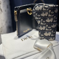 全新/Dior迪奧藍色緹花錢包