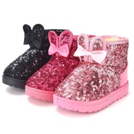 Children's Snow Boots Sequin Children's Boots with Fleece Lining䁔Fashionable Little Girl Snow Boots