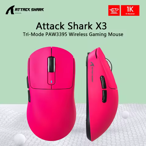 ATTACK SHARK X3 Wireless Gaming Mouse 49g Ultra Lightweight, 26K DPI PAW3395, 200h Battery, Triple M