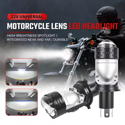 H4 LED Projector Car Motorcycle Headlight Bi LED Mini Lens Projector H4 Mini Projector Lens Headlamp