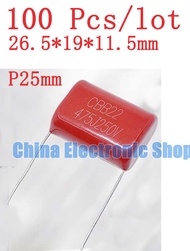 100 cái/lốc cbb22 tụ 475j 250V 475k 4.7UF 25mm