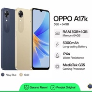 Oppo a17k 3/64gb ram 3gb 64gb baru new garansi resmi oppo indonesia