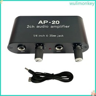 WU 2-Channel Amplifier AP20 2CH Sound Amplifier Condenser Microphone Amplifier