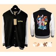 Pokemon First Generation Starter Varsity Gaming Baseball Jacket