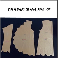 POLA BAJU KURUNG MODEN SCALLOP 1.0 DEWASA