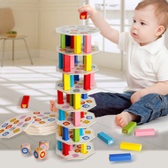 Wooden Children's Educational Stacking High Pumping Lottery Layering 51 Numbers Color Stacking Lotte