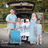 ELZATTA SARIMBIT GAMIS MIDI DRESS COUPLE KELUARGA TERBARU LEBARAN 2023 GRANADA LINEN BIRU MUDA ELZAT