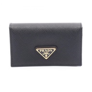 【二手】Prada PRADA 卡包 SAFFIANO METAL 1MC122QHHF0002 黑色皮革卡包 女士款（全新）