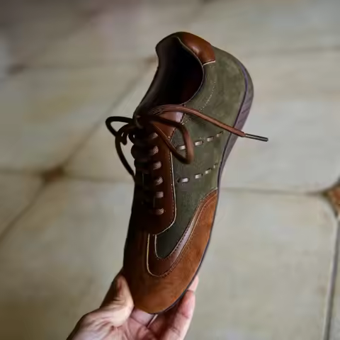 Vintage German Training Baseball Shoes for Women's Genuine Leather Woman Running Sports Shoes Outdoo