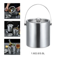 【In stock】[dolity2] Stainless Steel Ice Bucket Double Wall Insulated for Chilling Beer Champagne 9XB