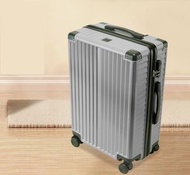 [子彈銀 9062拉鍊款22寸]鋁框拉桿萬向輪行李箱