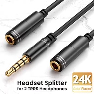 3.5mm Audio Splitter Cable: 1 male to 2 female, Microphone Headphone Y Splitter for AUX Cable, Headp