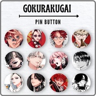 PIN BUTTON MANGA GOKURAKUGAI 4CM GLOSSY