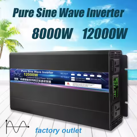 Pure Sine Wave Inverter DC 12V 24V 220V 4000W 5000W 8000W 10000W Inversor Voltage Converter 12 220 P