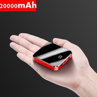 online 20000 mAh Power Bank Portable Charger 2 USB Mirror Screen Mini PowerBank 20000mAh External Ba