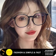 (JIUERBA) Retro Black Frame Eyeglasses for Women Oversized Square Frame Anti Blue Light Eyeglasses