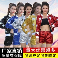 Jazz Dance Costume Modern Dance Uniform Cheerleading Outfit Sequin Practice Wear Performance Stage O