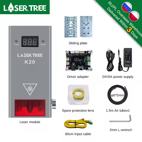 LASER TREE 20W 10W 5W Optical Power Laser Head 450nm Blue Light TTL Laser Module For CNC Engraver Wo