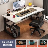 電腦枱椅組合 80/100/120/140/160x60x75cm 桌椅套裝-送USB充電 黑色/白色/黑架/白架 電競枱 遊戲檯 寫字枱 Computer desk 辦公枱 Game office 