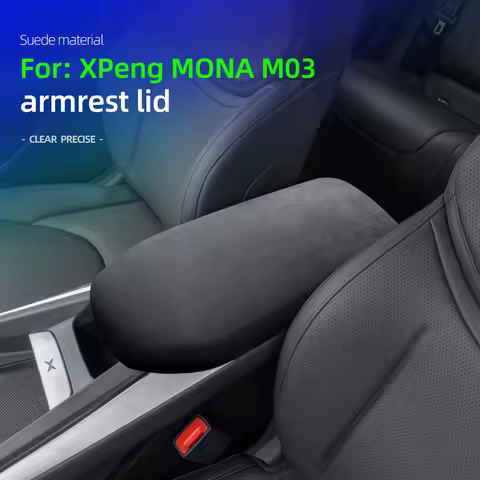 For Xpeng MONA M03 Xiaopeng Car Center Console Armrest Box Panel Protective Cover Alcantara Interior