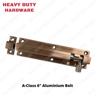 ASL 4, 6 Inch Aluminium Bolt Hammered AC Slug Security Safety Door Latch Bolt Gate Fence Pagar Selak