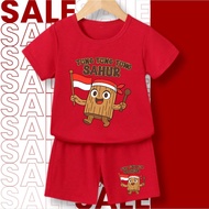 ANOMLI BOYS' AND GIRLS' T-SHIRT SUITS AUGUST 17, 2-8 YEARS, INDONESIAN DAY