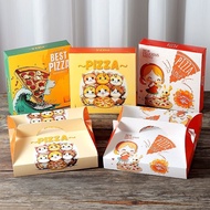 color pizza box Commercial Pizza Box 6/7/8/9 Inch Portable Pizza Takeout Tin Foil Packaging Box Disp