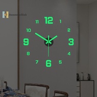 <Hoembellish> DIY Wall Clock For Home Office Frameless Modern 3D Wall Clock Mirror Stickers Hotel Ro