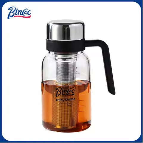 Bincoo Cold Brew Coffee Maker Glass Cold Brew Pitcher with Fine Mesh Filter & Handle Portable Iced C