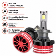 M10 PRO LED Lamp Kit H4 9005 HB3 Canbus Error Free 6500K Super Bright 140W 24000LM Plug And Play Min