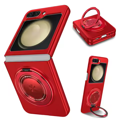 For Z Flip5 Phone Case Magnetic Wireless Charging Flip6 Flip 4 3 Phone Cover with 360 Roating O stan