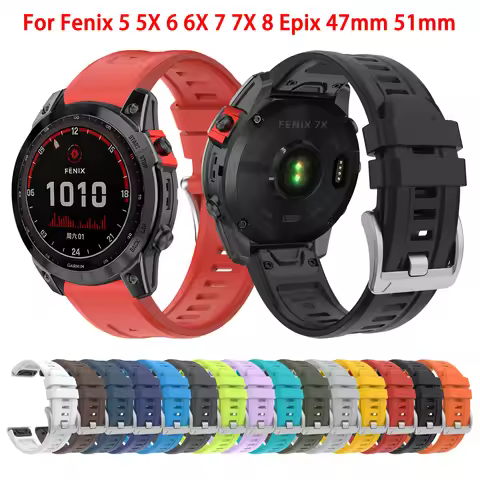QuickFit 22 26mm Silicone Watch Bracelet for Garmin Fenix 7 7X PRO Watchband Fenix 5/5X/6/6X PRO/Fen