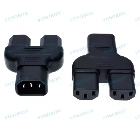 IEC320 IEC 320 C14 Male to Double C13 Female Y Type Splitter Extension Power Adapter adaptor connect