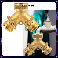 Heavy Duty Brass Garden Hose Splitter, 3/4 Inch 2 Way Y Brass Water Hose Connector,Outdoor Faucet Sp