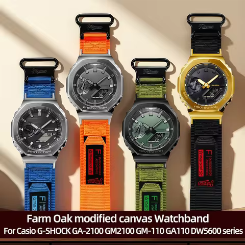 GBM-2100 canvas Modified strap for Casio Farm Oak gbm2100 Metal interface GA-2100 GM-2100 Series Spo