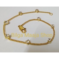 Gelang Emas Batu Permata Putih Lapan