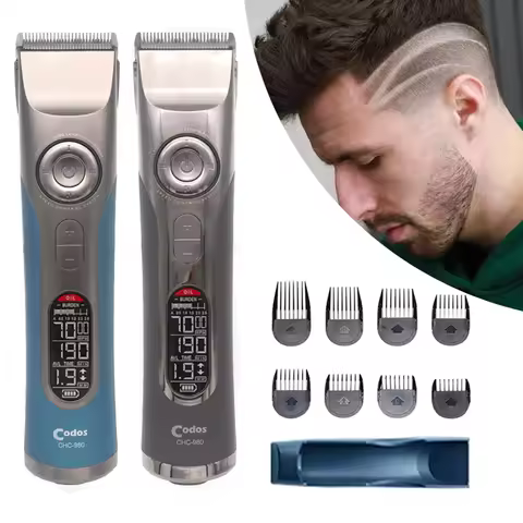 CODOS CHC 980 Professional Hair Trimmer Wireless Rechargeable Men's Hair Clipper with Seat Charger B