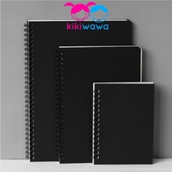 Notebook A4 A5 Sketch Book Spiral Wire O Planner Journal Black Notebook Buku Nota Plain Line Dot Gri