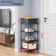 Inaso Rak Susun Sudut Sepatu Stainless Steel Tempat Penyimpanan Sandal Buku Kabinet Ruang Tamu HRS10