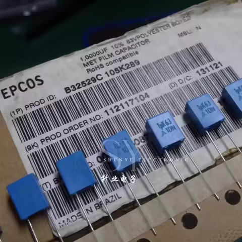 10PCS EPCOS 1.0uf/63v 1uf 1u0 105 New 5MM thin film capacitor B32529C105K289