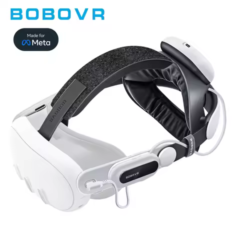 BOBOVR E3 Pro Battery Strap Compatible With Quest 3 3S 10000mAh Battery 3.5mm Audio Jack Official Ma