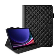 全城熱賣 - 適用於 三星 Galaxy Tab S9 FE+ / S9+ 菱形小香風平板皮套（黑色）